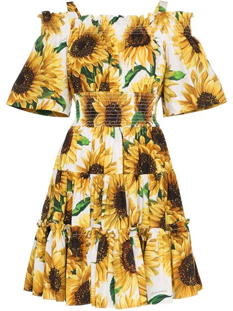 dolce gabbana sun flower dress|dolce and gabbana flower dress.